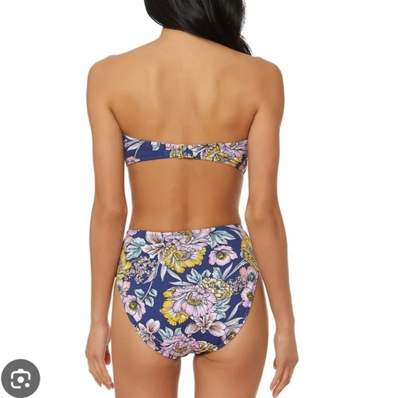 Jessica Simpson BLUEBERRY MULTI Floral-Print Tie Bikini - Picture 2 of 8